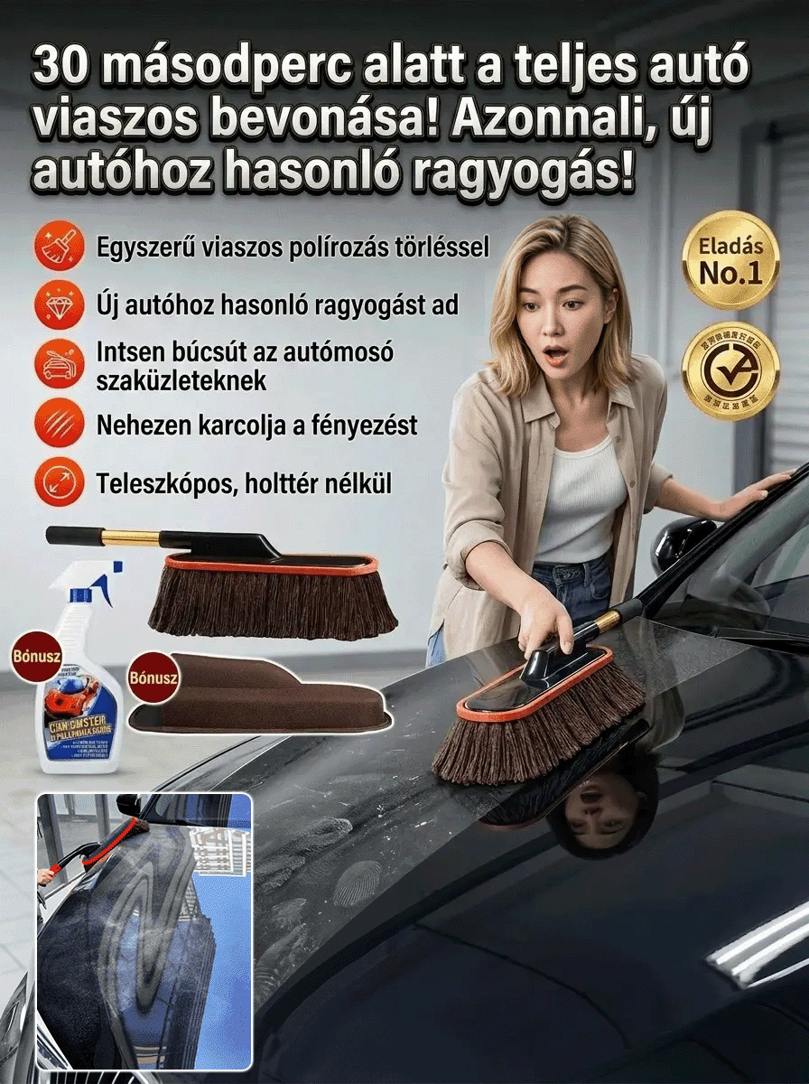 【30 másodperc alatt teljes autóviaszolás】Viasszal ellátott teleszkópos poroló készlet