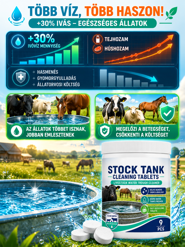 🐄💧 Szennyezett itatók? Egyetlen tabletta gyorsan felfrissíti őket – nincs súrolás, nincs macera!