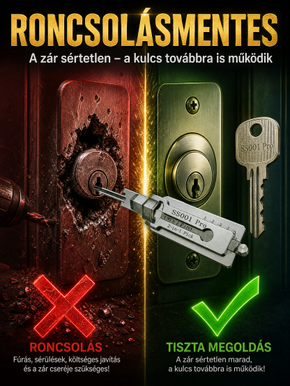 🔓 Csúcstechnológiás nyitóeszköz – Többé ne aggódj, ha elvesztetted a kulcsod!