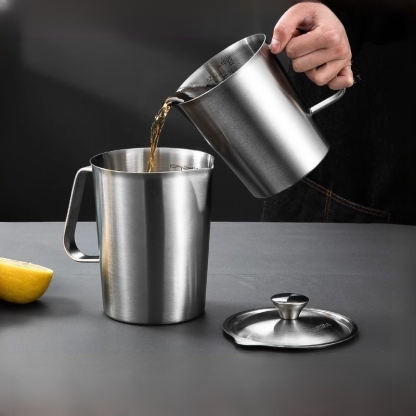 Kubek z podziałką ze stali nierdzewnej 304, specjalny do kawy i herbaty mlecznej