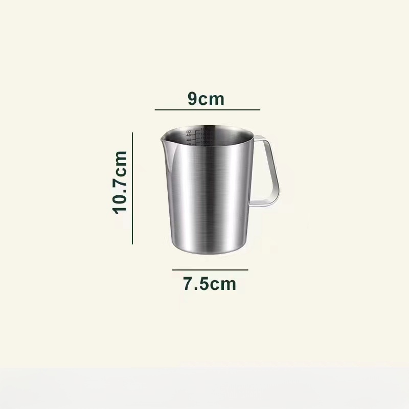 Kubek z podziałką ze stali nierdzewnej 304, specjalny do kawy i herbaty mlecznej