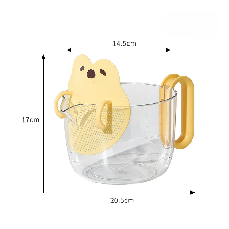 Uroczy kubek do filtrowania jajek i miarka 2 w 1