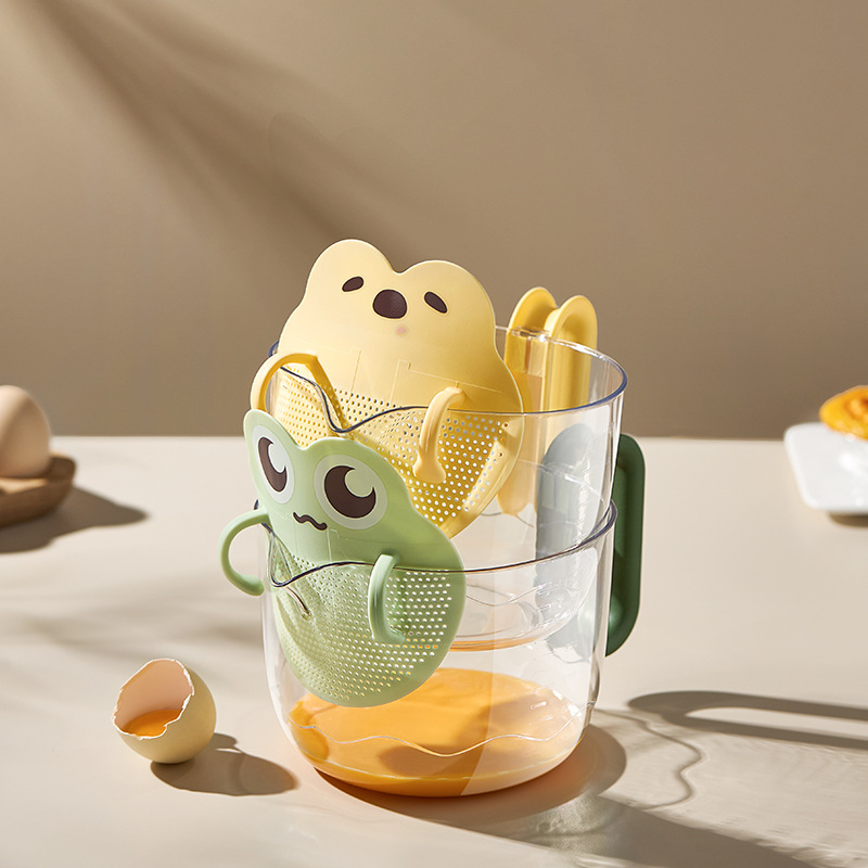 Uroczy kubek do filtrowania jajek i miarka 2 w 1