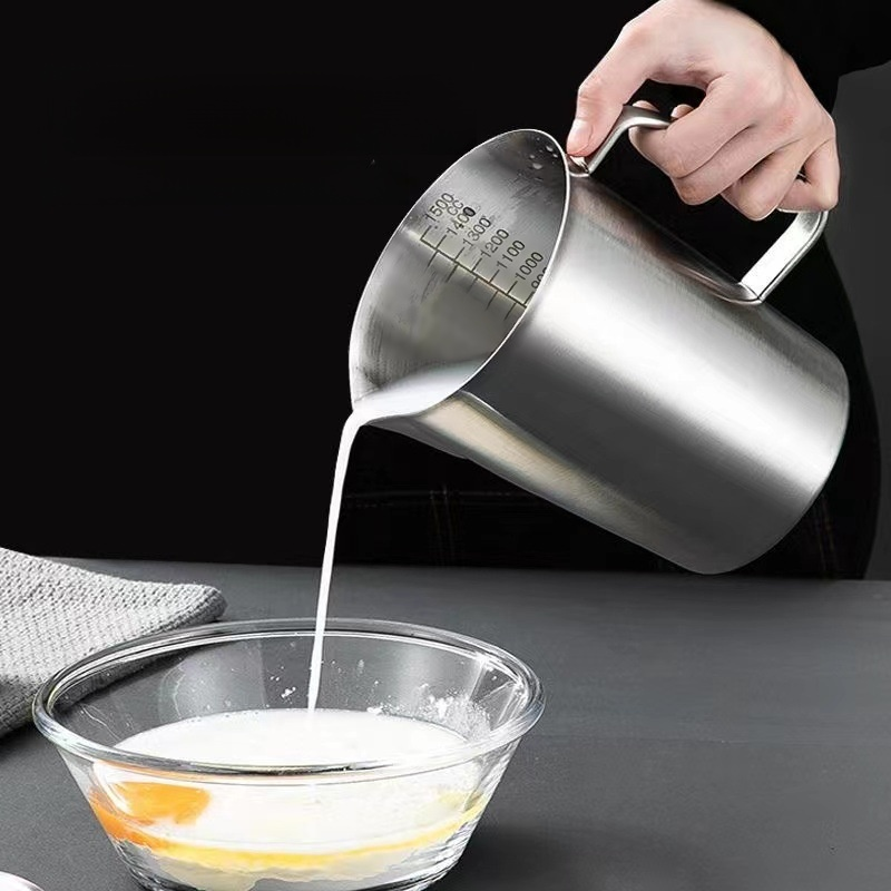 Kubek z podziałką ze stali nierdzewnej 304, specjalny do kawy i herbaty mlecznej