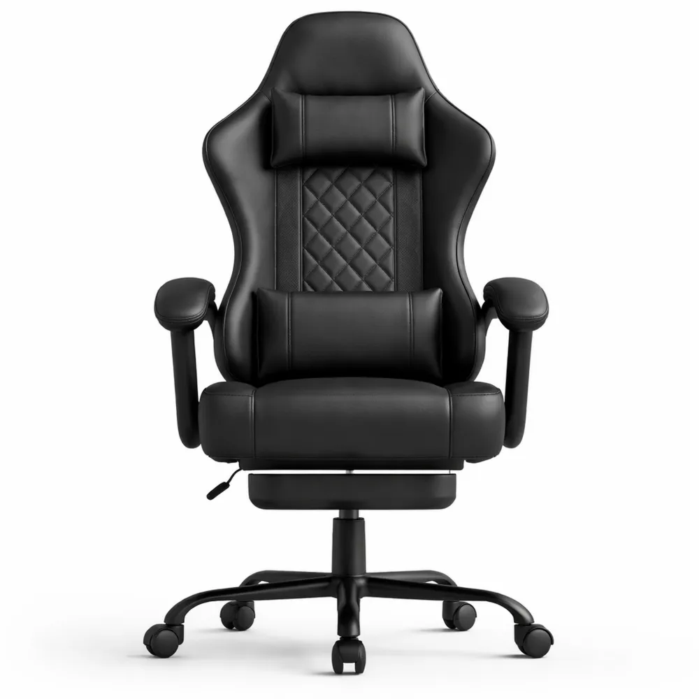 Chaise Gaming Ergonomique avec Dossier Ajustable et Repose-Pieds