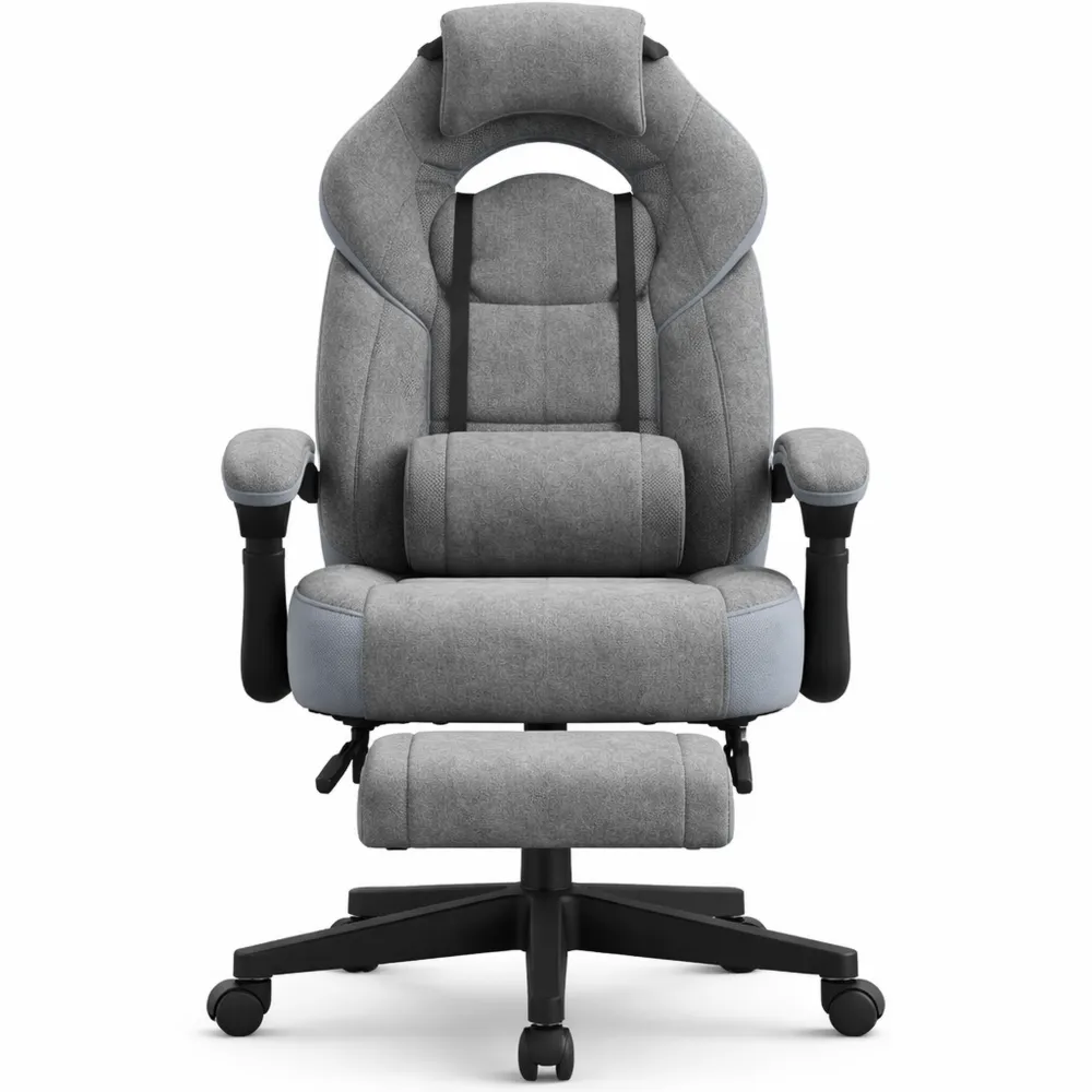 Chaise de Bureau Ergonomique avec Repose-Pieds et Support Lombaire