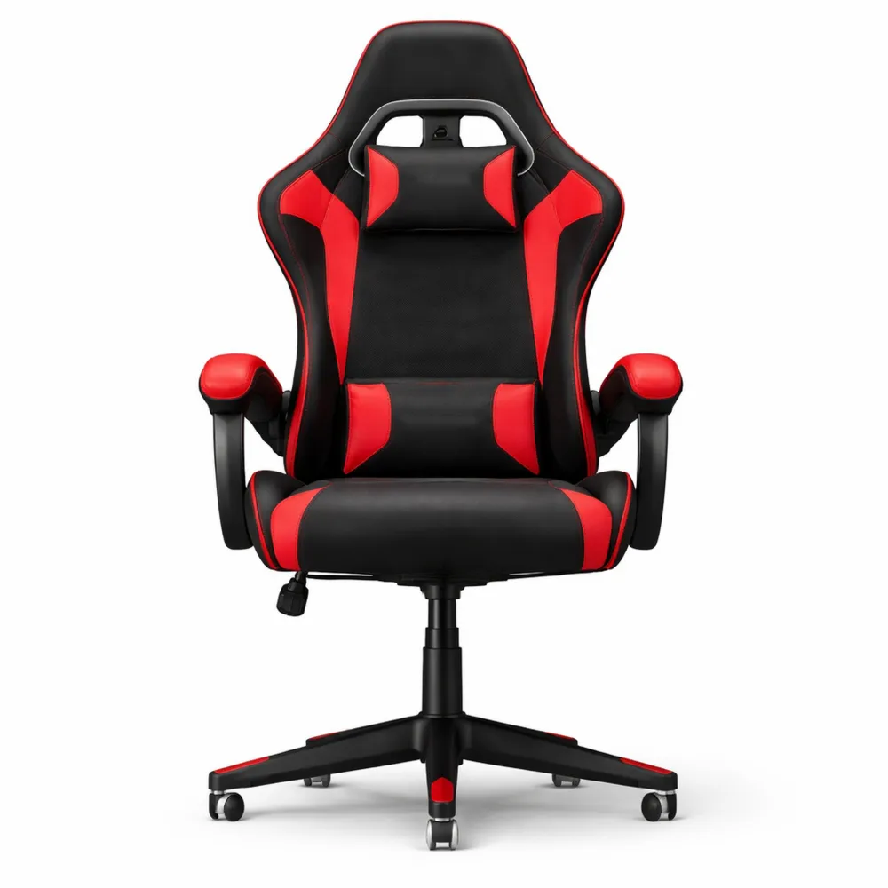 Fauteuil de Jeu Ergonomique Réglable avec Coussin Lombaire