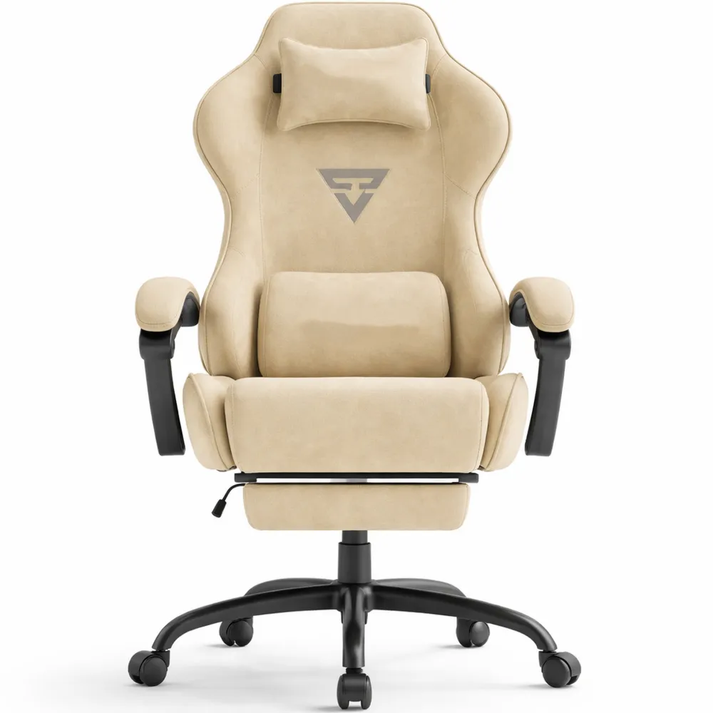 Fauteuil ergonomique en tissu velours avec soutien lombaire