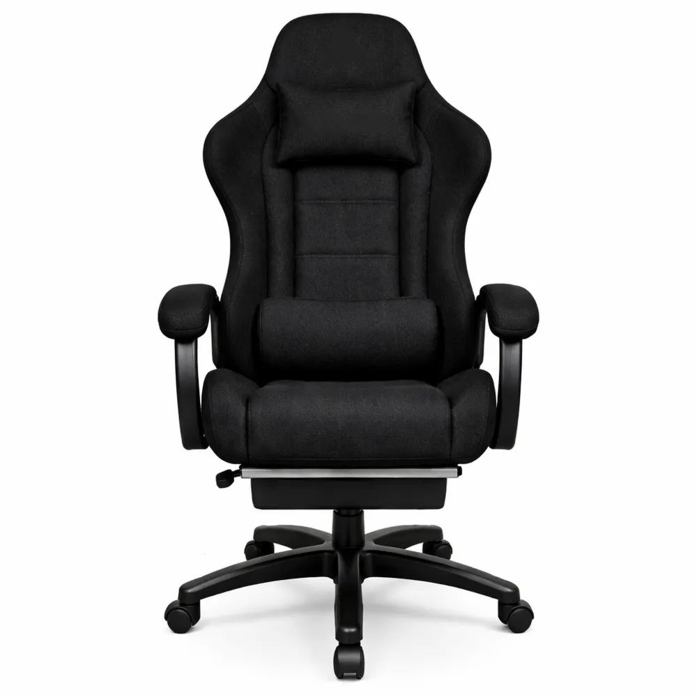 Chaise de Bureau Ergonomique avec Massage et Repose-Pieds, Confort Lombaire et Dossier Inclinable