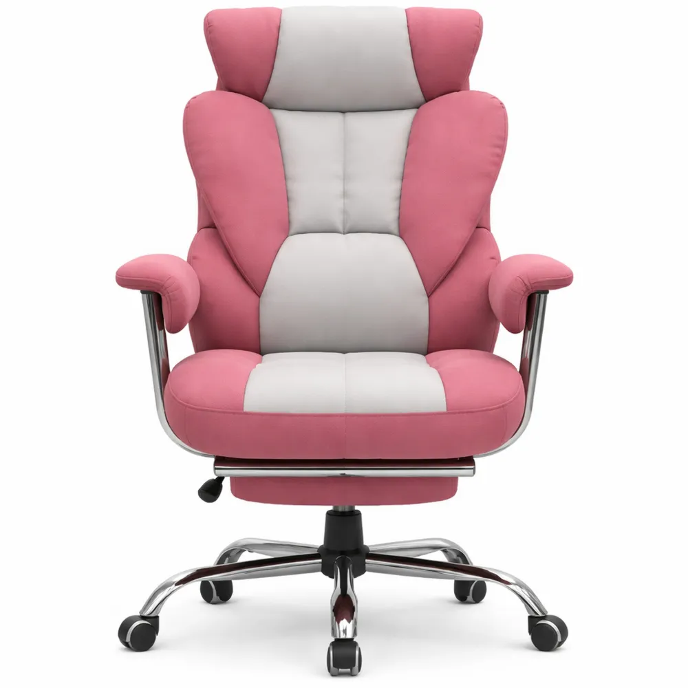 Chaise ergonomique avec repose-pieds télescopique et hauteur ajustable