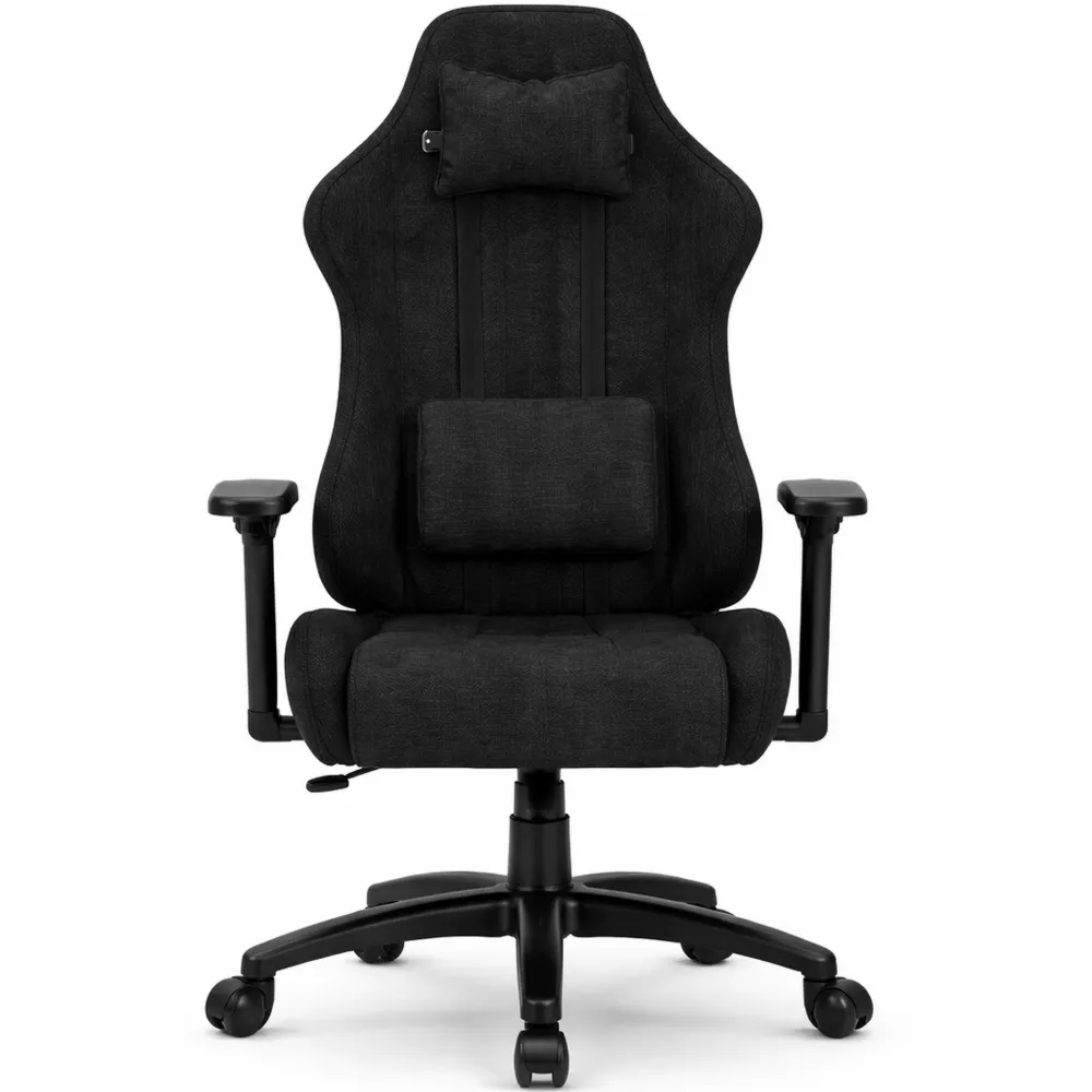 Fauteuil de jeu ergonomique avec coussins amovibles en mousse à mémoire - Noir