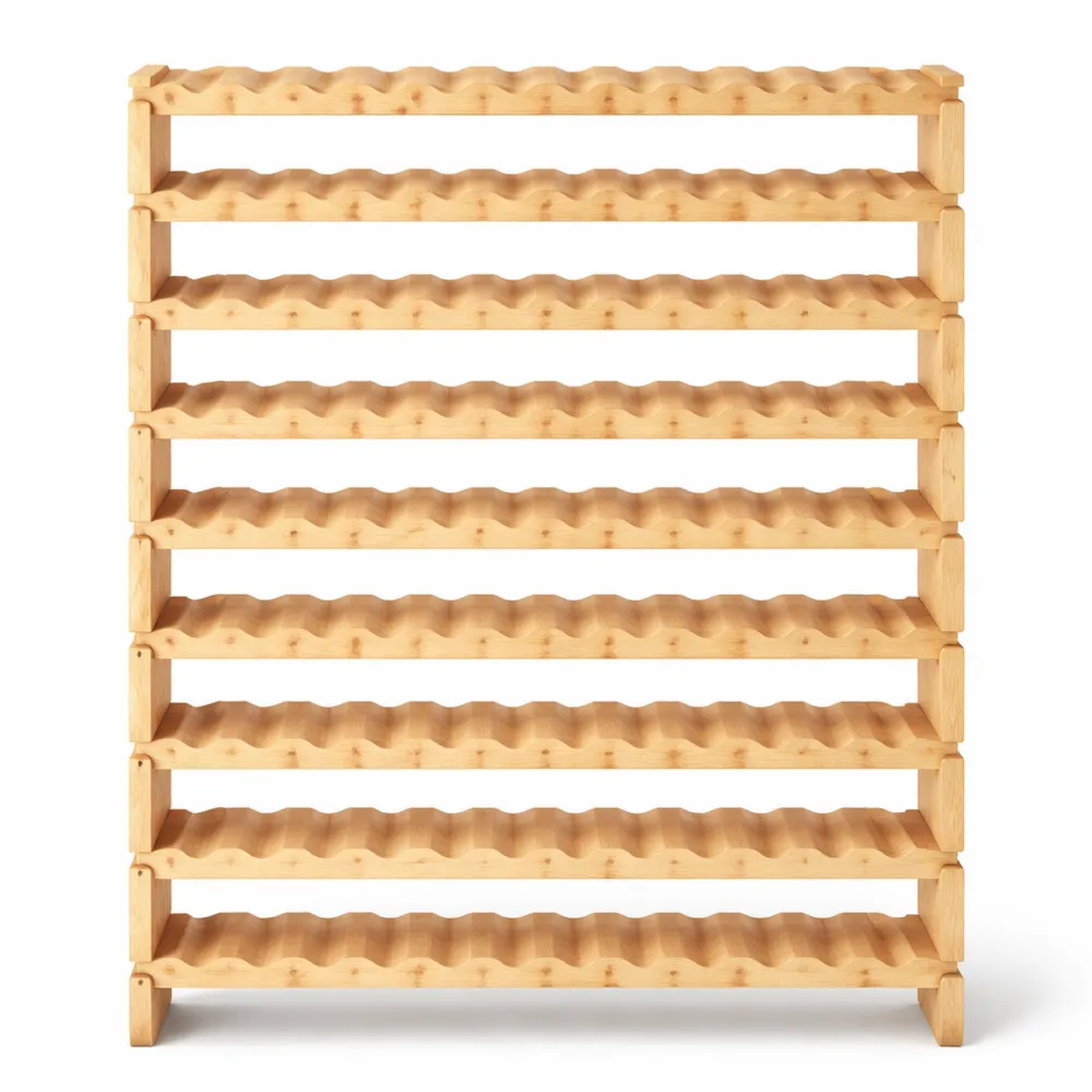 Casier modulable en bois pour 108 bouteilles, étagère à vin à 9 niveaux