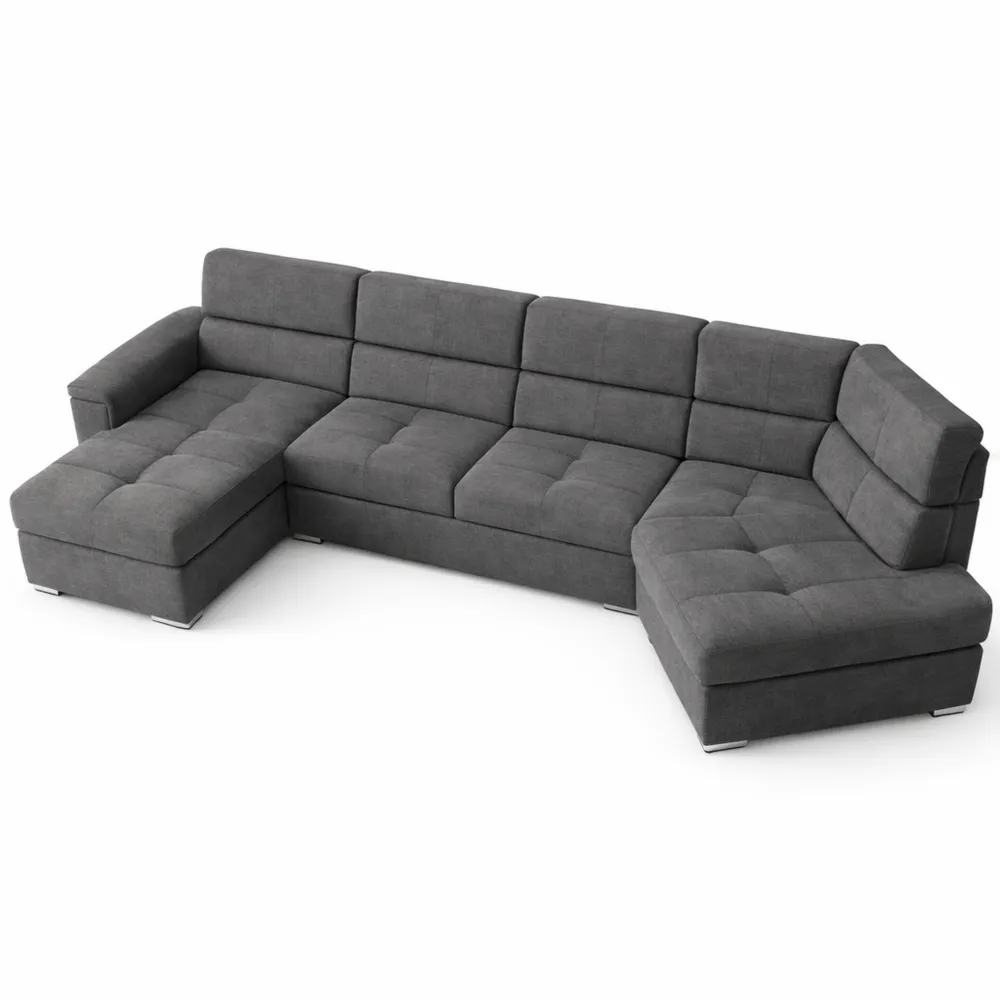 Canapé d'Angle Convertible avec Rangement en Velours Côtelé