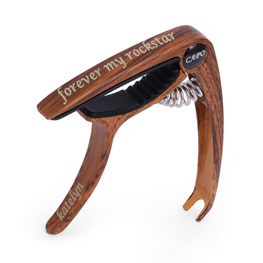 Gemszoo Personalized Guitar Capo Customized Engraved Name Text Music Gift for Acoustic and Electric Guitars