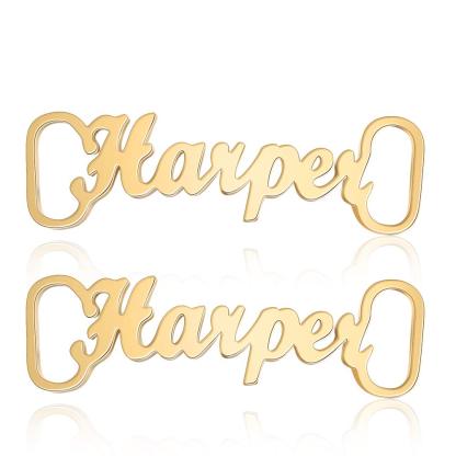 Gemszoo Personalized Shoelaces Decorations Custom Name Shoe Charm Gifts for Men Women