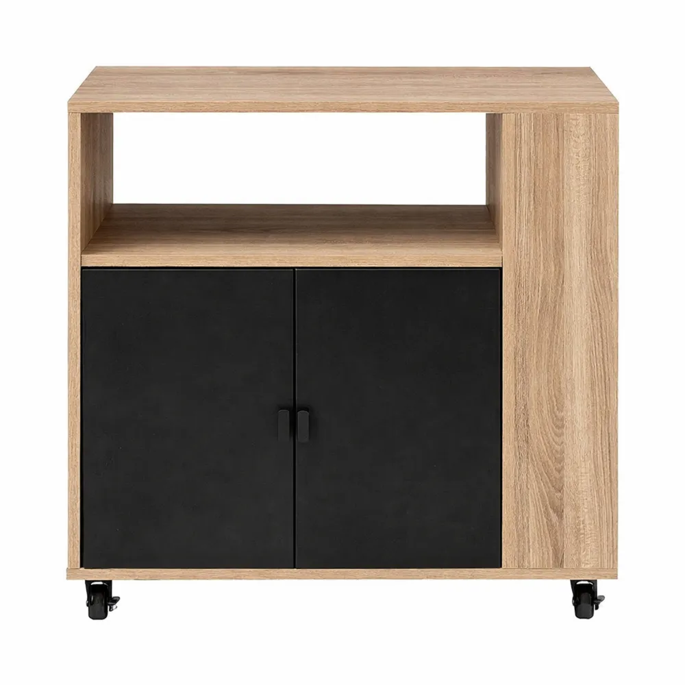 Desserte de Rangement à 3 Niveaux Noir