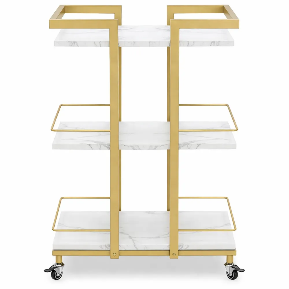 Chariot de Cuisine à Roulettes Moderne à 3 Niveaux