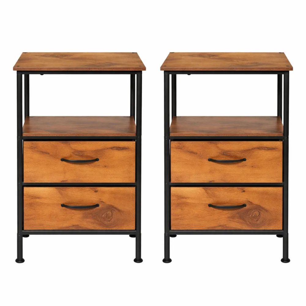 Tables de Chevet avec Chargeur USB et Rangement en Tissu