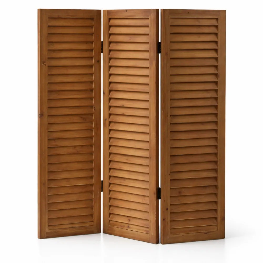 Paravent Bois Vintage 3 Panneaux avec Séparation Amovible