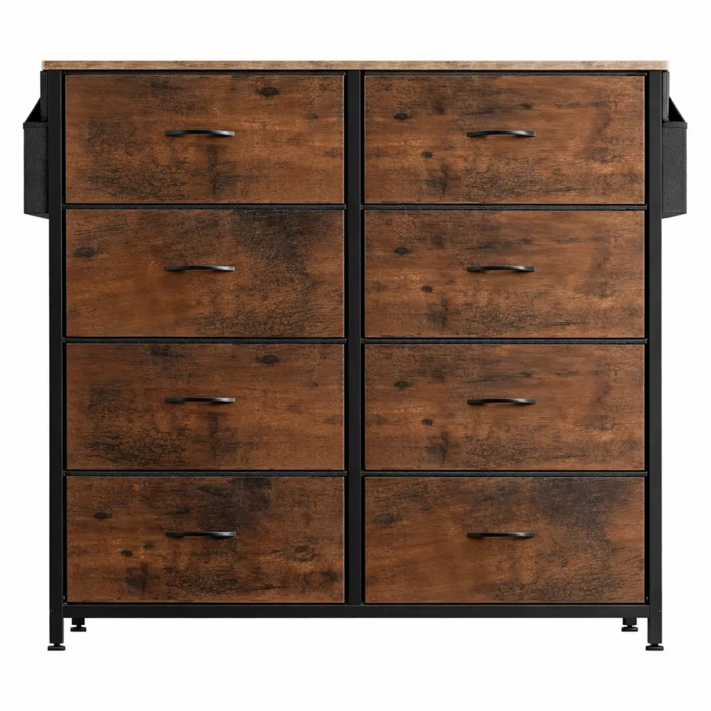 Commode en tissu avec grands tiroirs et poches supplémentaires