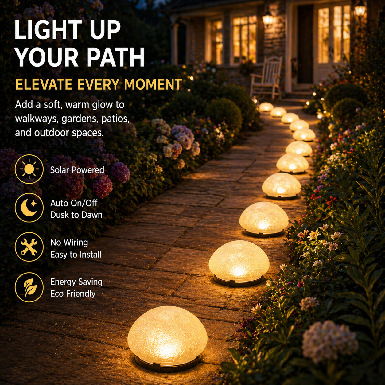 Solar Pebble Lights Outdoor Decor