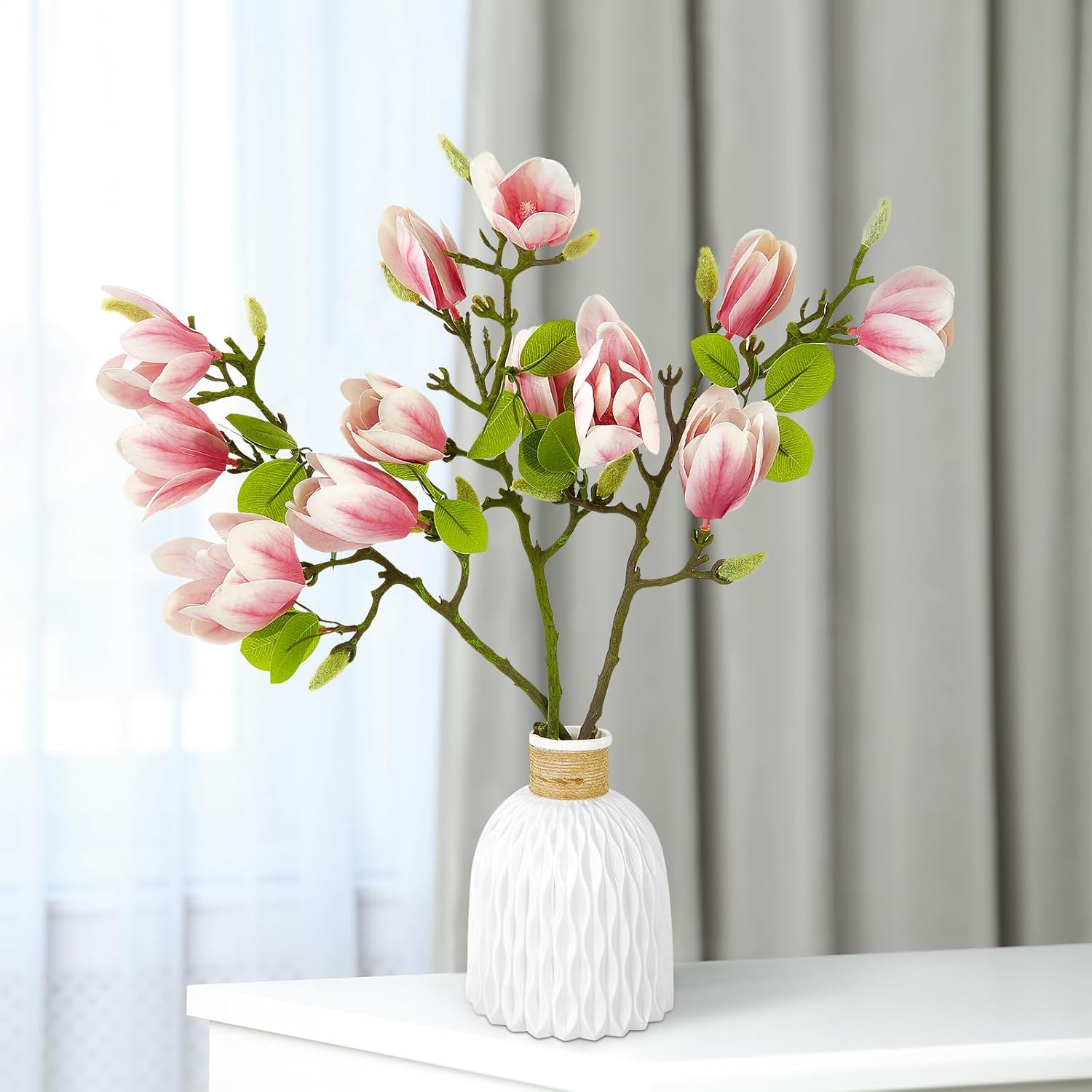 Artificial Magnolia Flower Branches Stem
