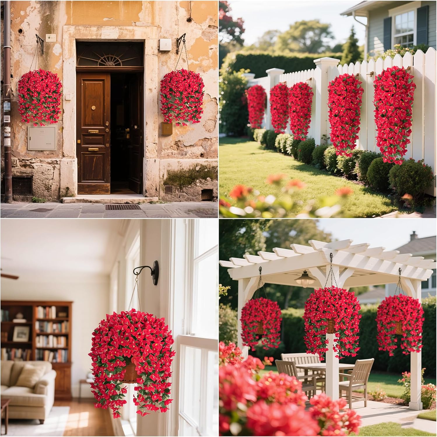 Artificial Bougainvillea Flowers – Realistic Faux Bougainvillea Vine for Outdoor & Indoor Decoration