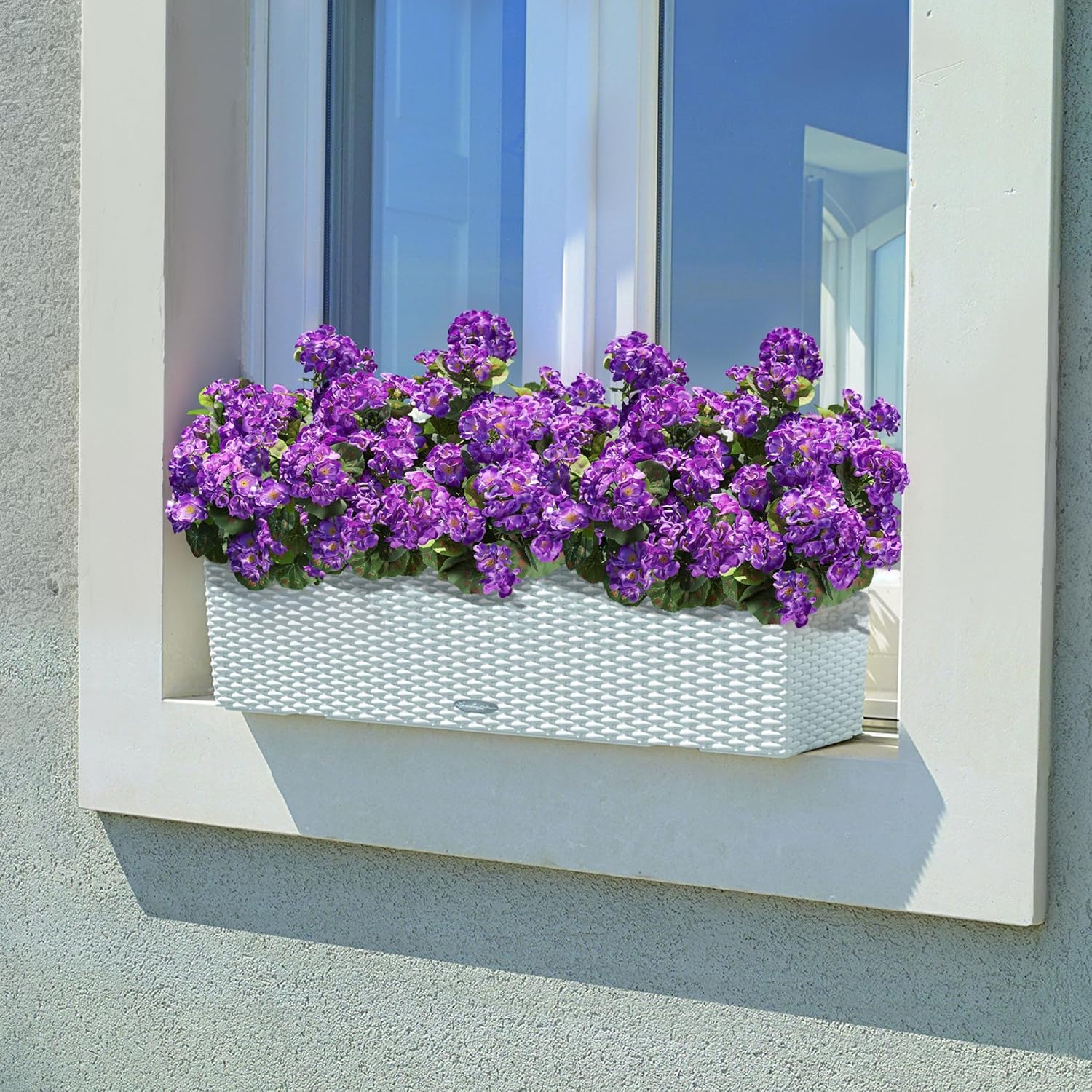 6 Bundles Artificial Pink Geranium Flowers – UV Resistant Faux Outdoor Plants for Porch, Patio Planters & Garden Decor