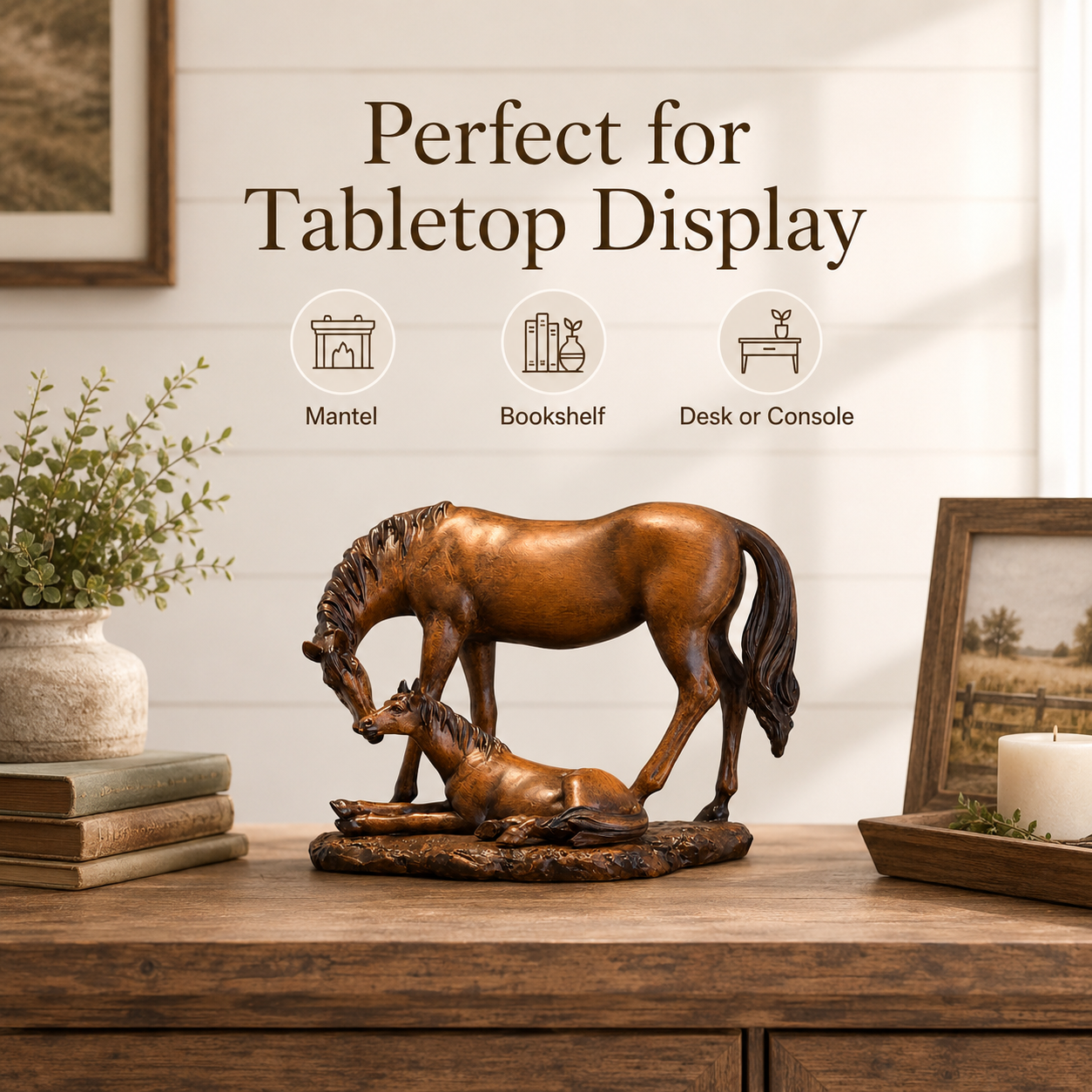 Vintage Mother & Foal Horse Figurine