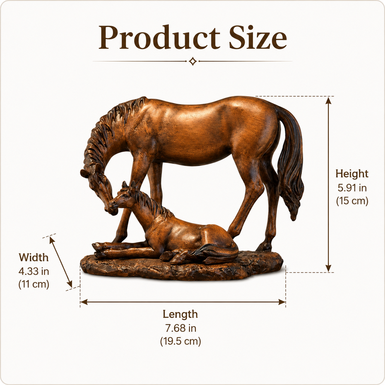 Vintage Mother & Foal Horse Figurine