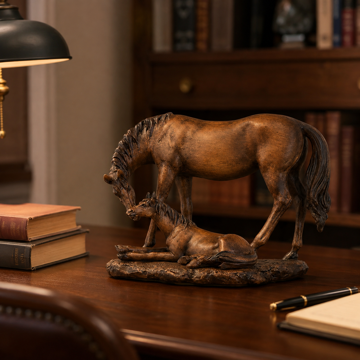 Vintage Mother & Foal Horse Figurine
