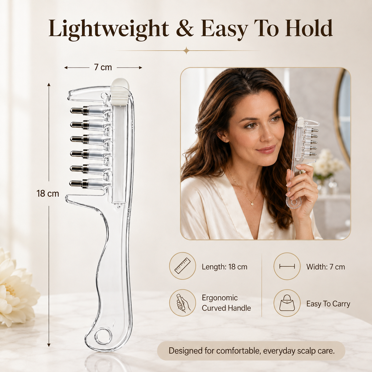 Scalp Liquid Applicator Comb | Refillable Hair Root Oil Massage Comb for Hair Care Treatment