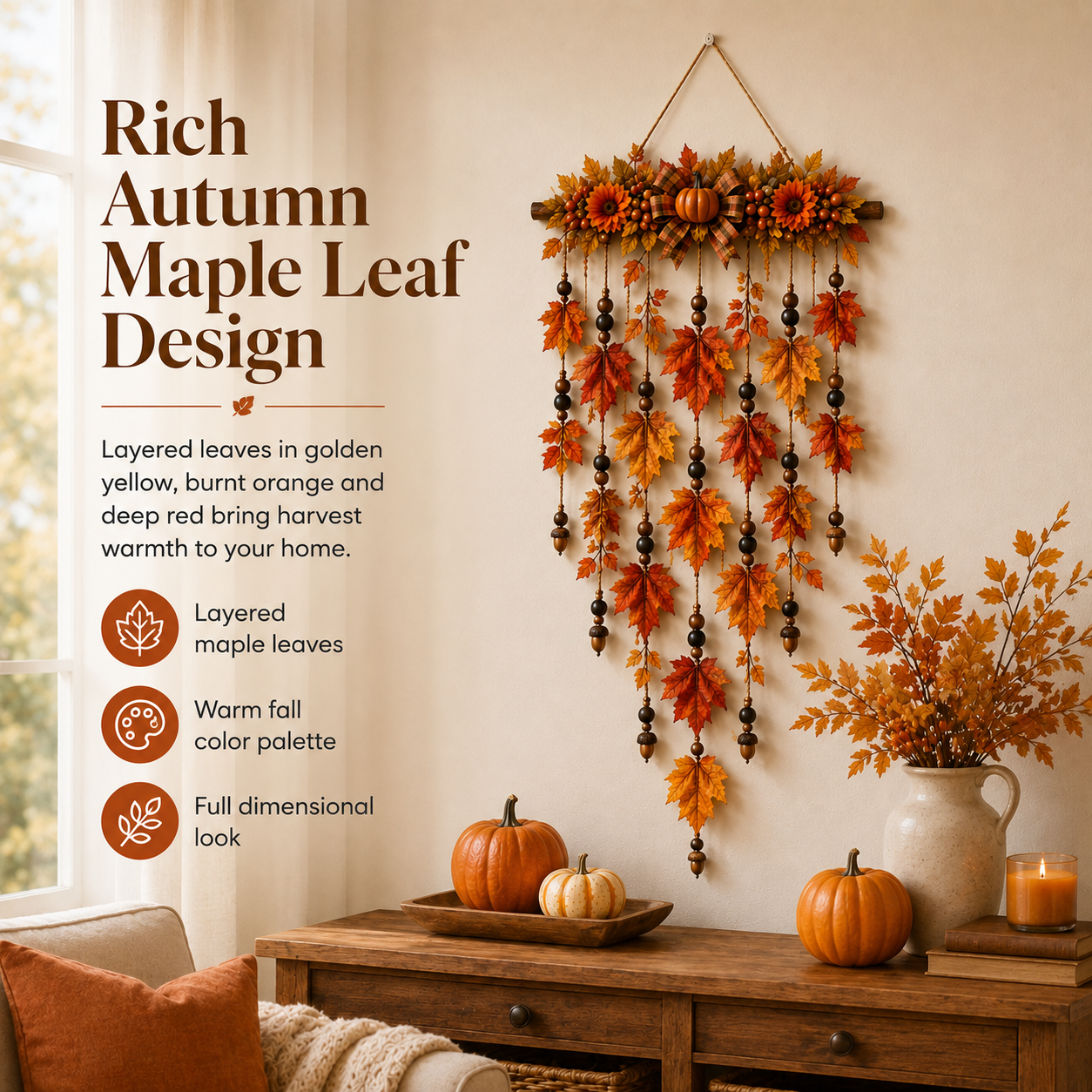 Autumn Maple Leaf Wall Hanging