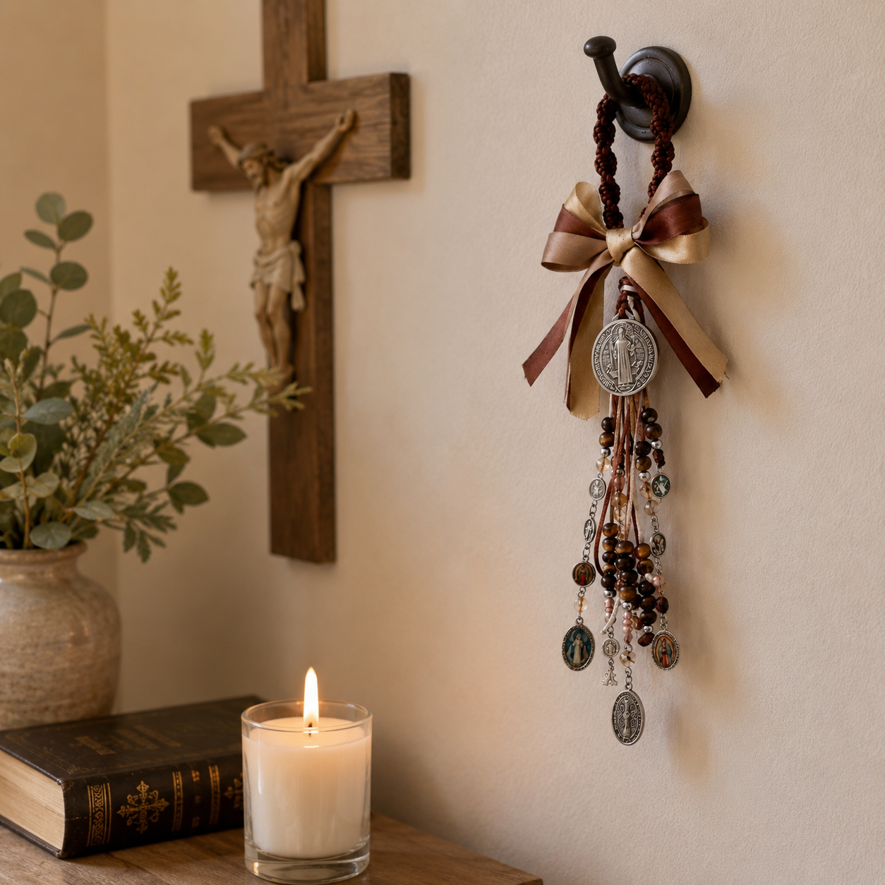 St Benedict Home Protection Door Hanger