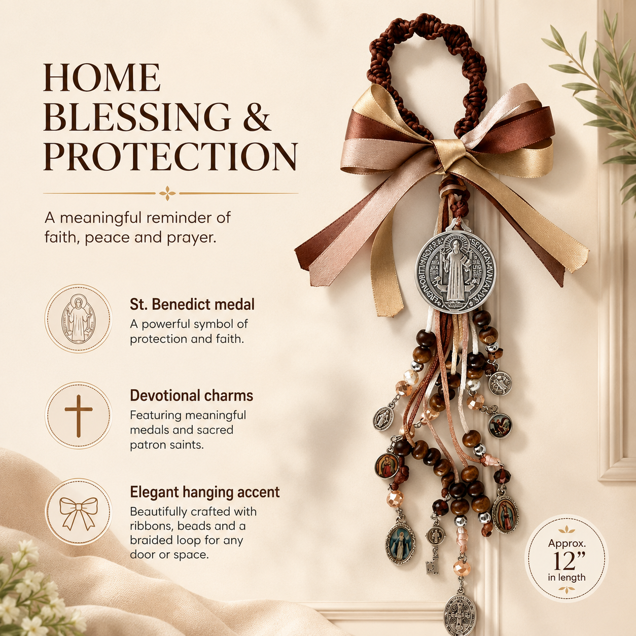 St Benedict Home Protection Door Hanger