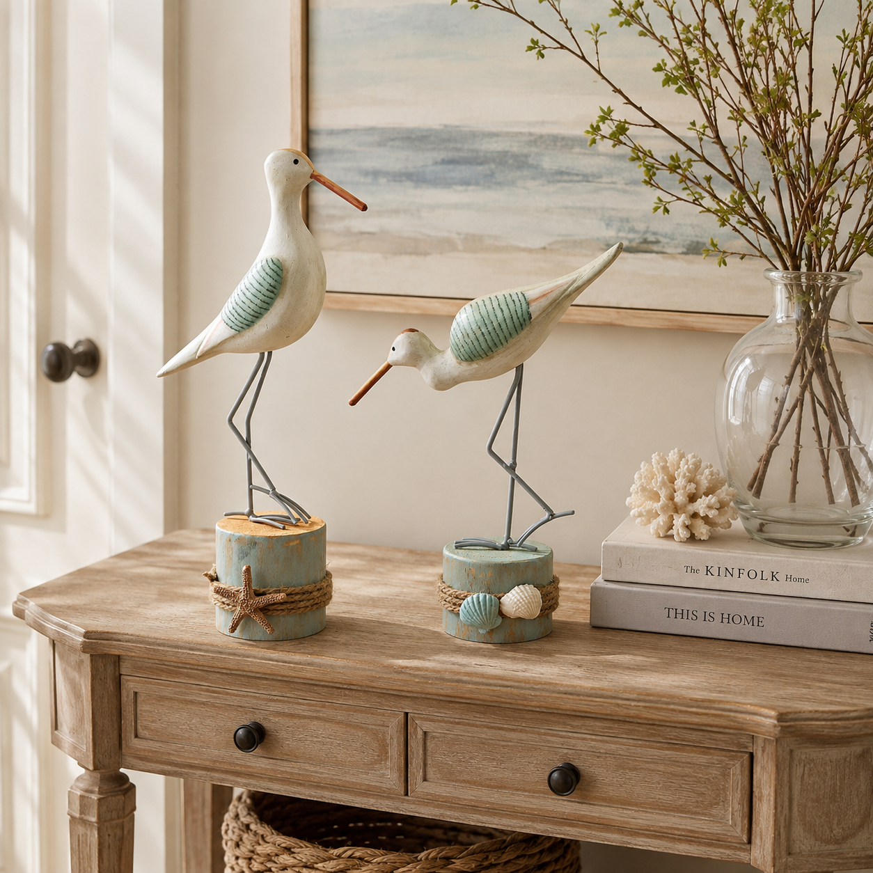 Coastal Shorebird Sculpture Set of 2 🌊🐦
