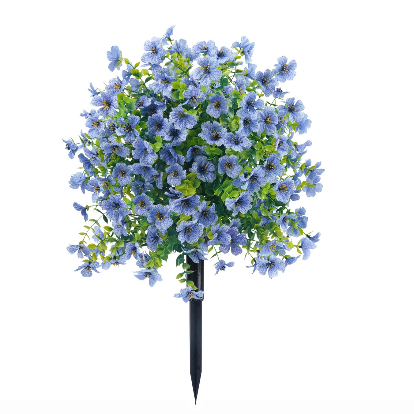 Artificial Boxwood Topiary Ball with Violet Flowers & Ground Spikes