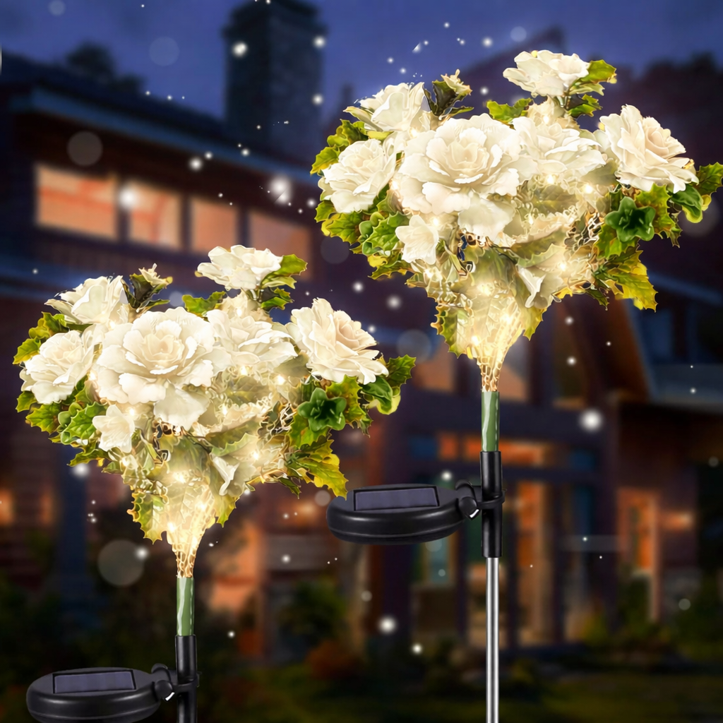 Carnation Flowers Garden Solar Stake Light