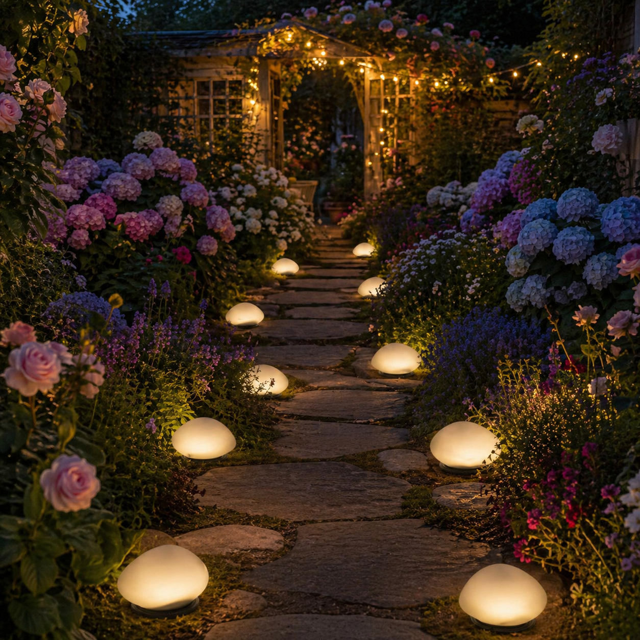 Solar Pebble Lights Outdoor Decor