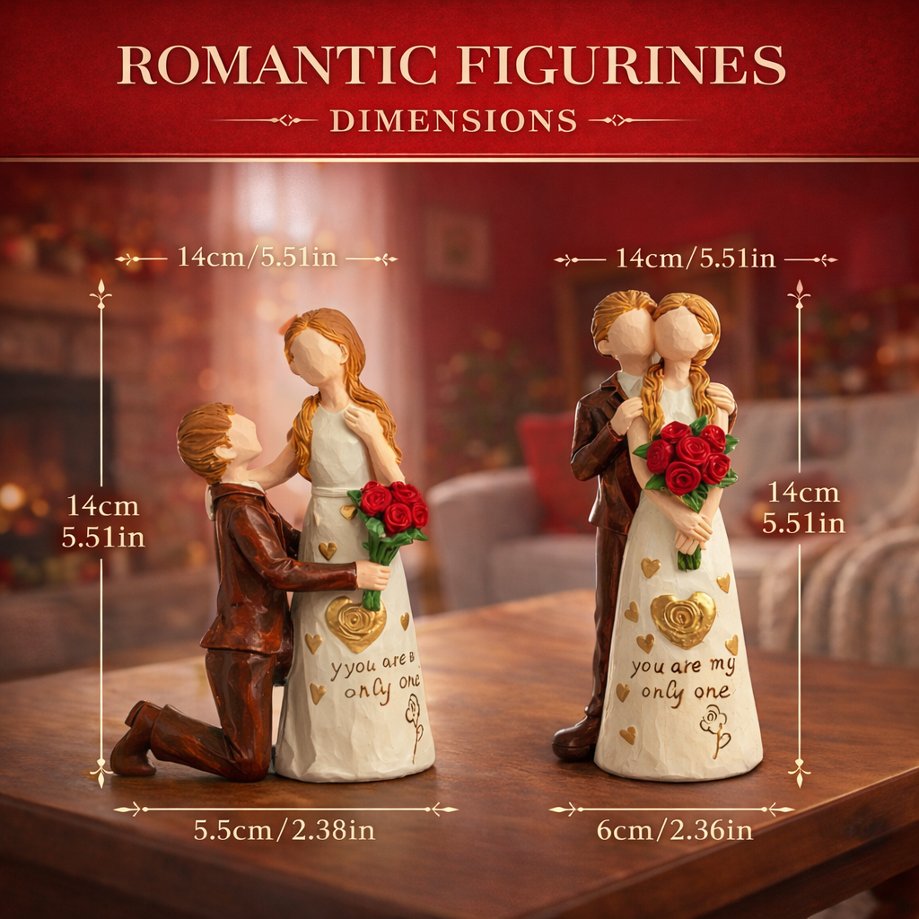 Valentine'S Day Sculpted Hand-Painted Romantic Couple Figurine