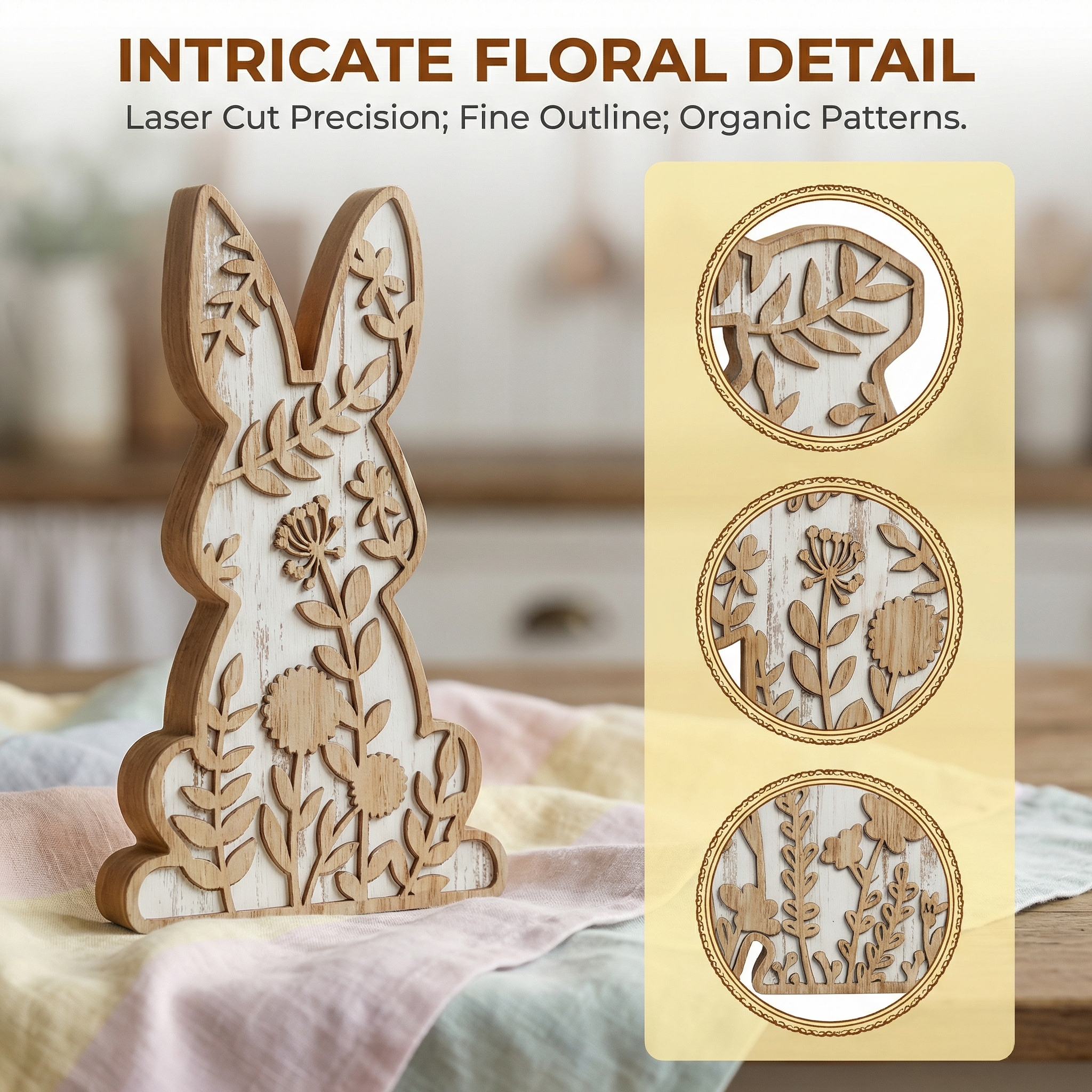 Easter Rabbit Table Wooden Signboard Decorative