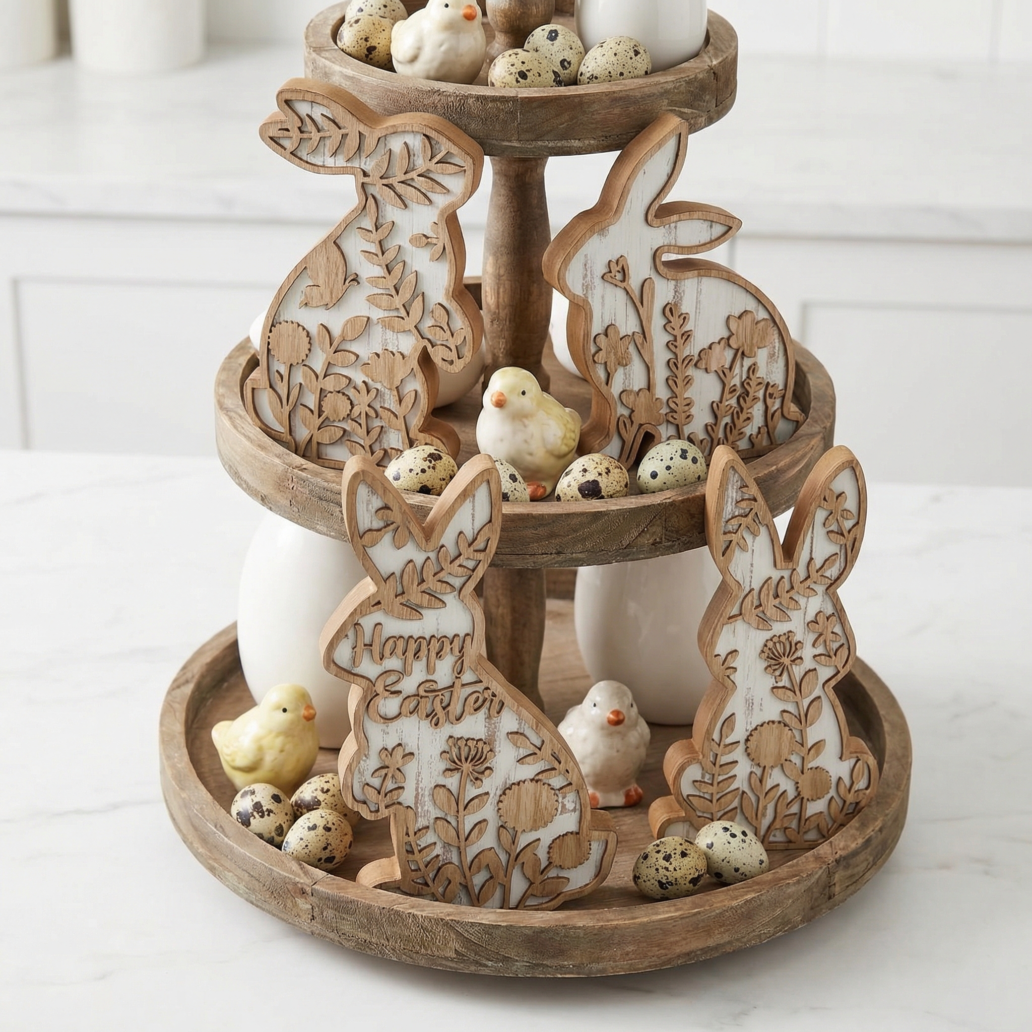 Easter Rabbit Table Wooden Signboard Decorative