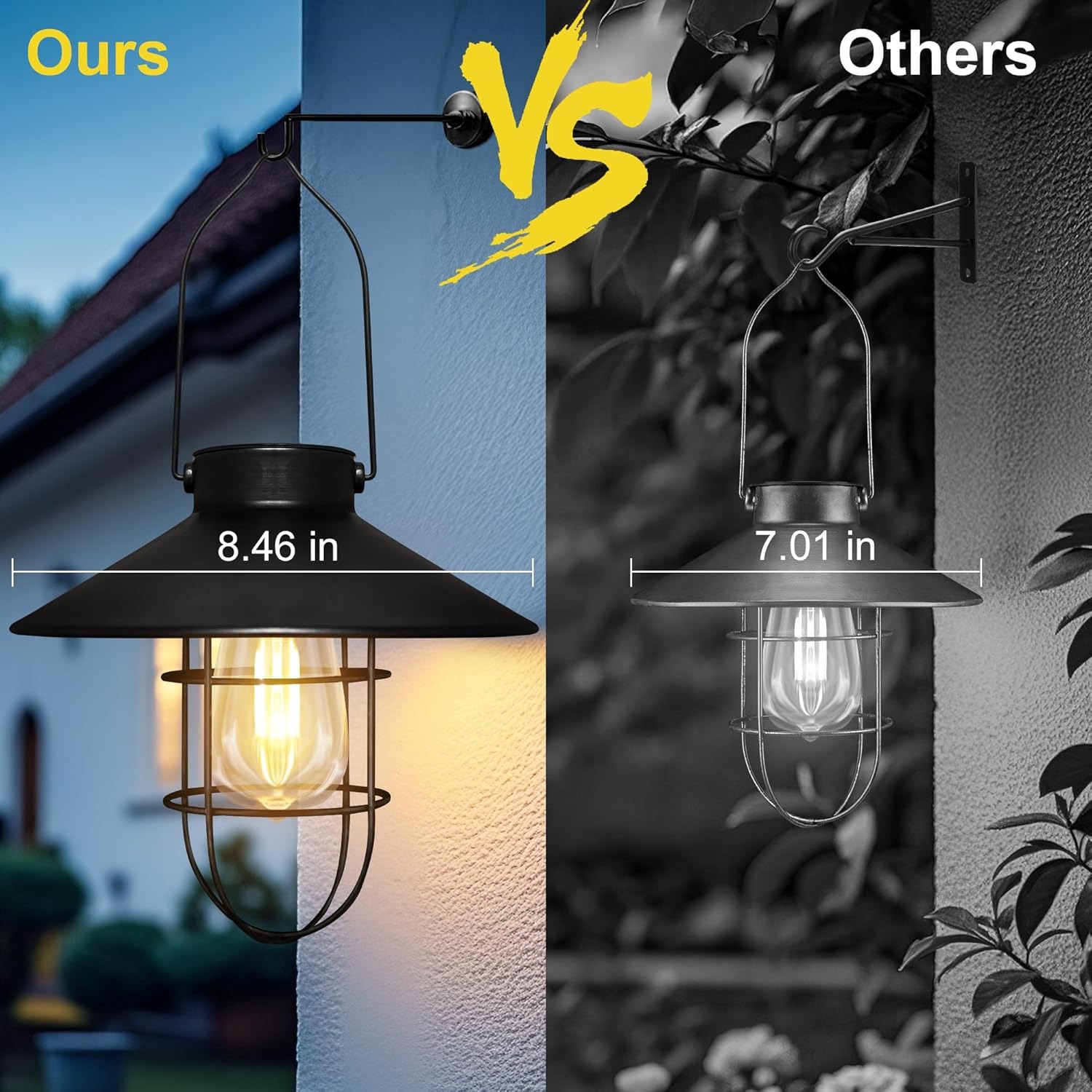 Vintage Metal Waterproof Solar Lantern Light with Warm White