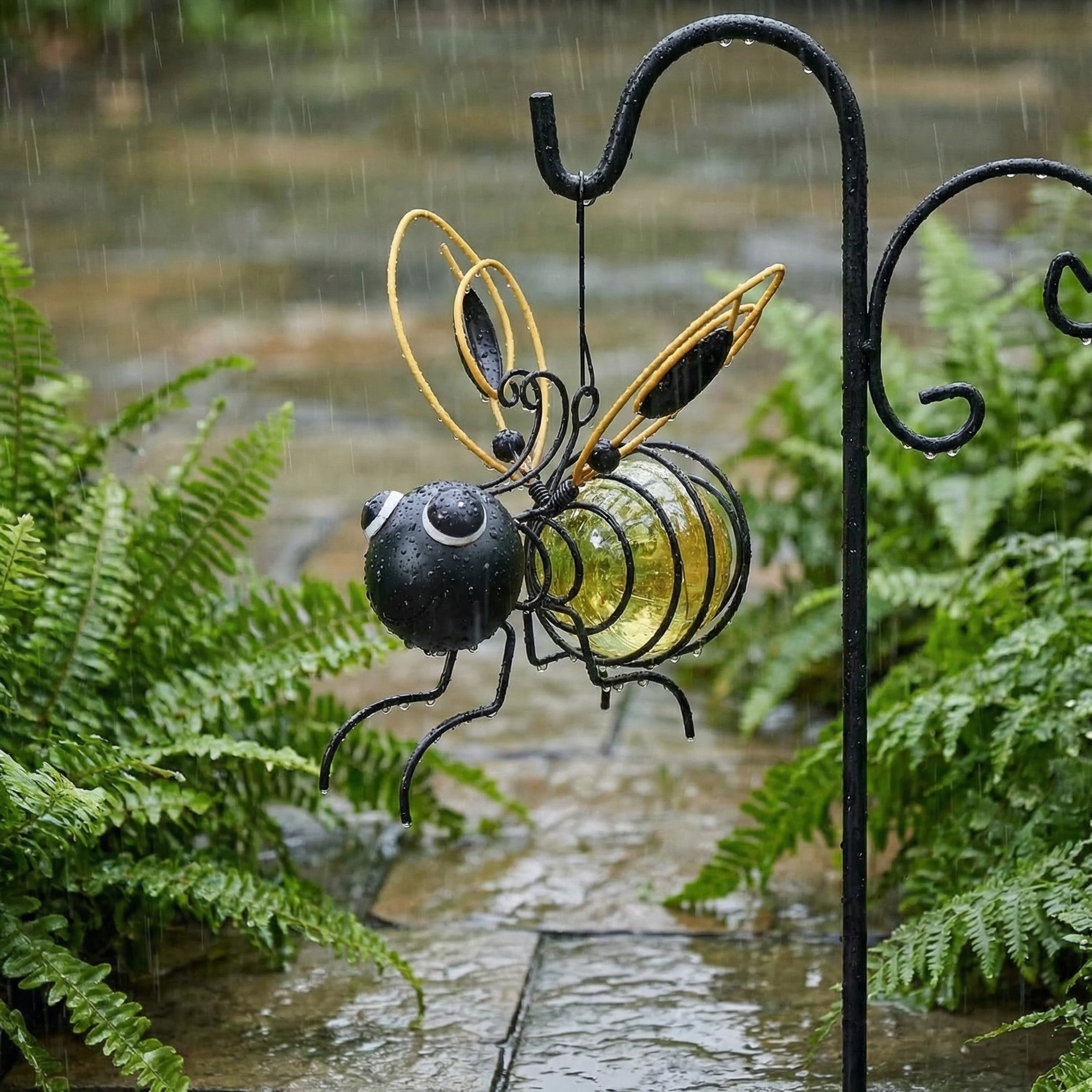 Hanging Bee Solar Light Decor for Outside