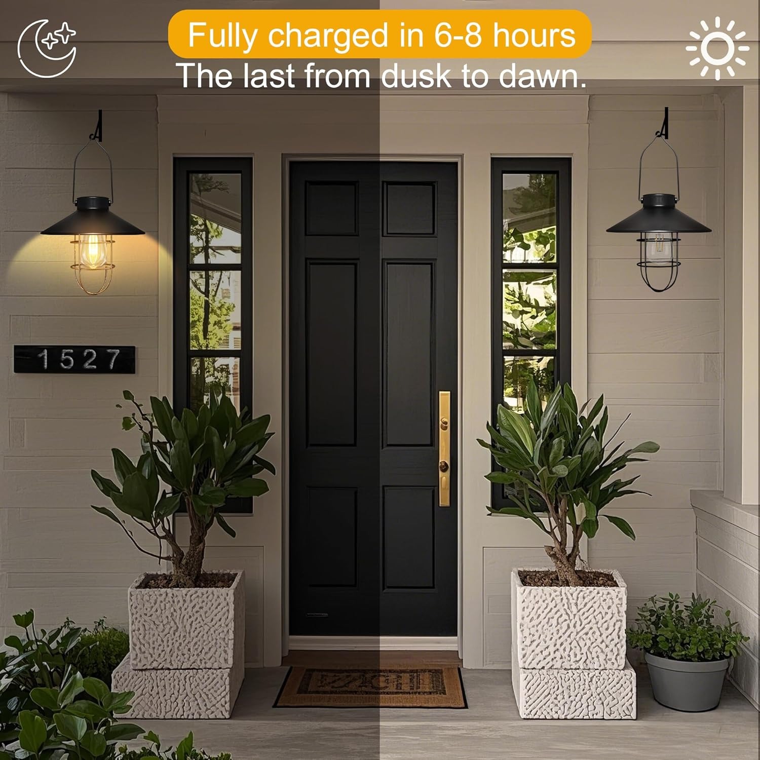 Vintage Metal Waterproof Solar Lantern Light with Warm White