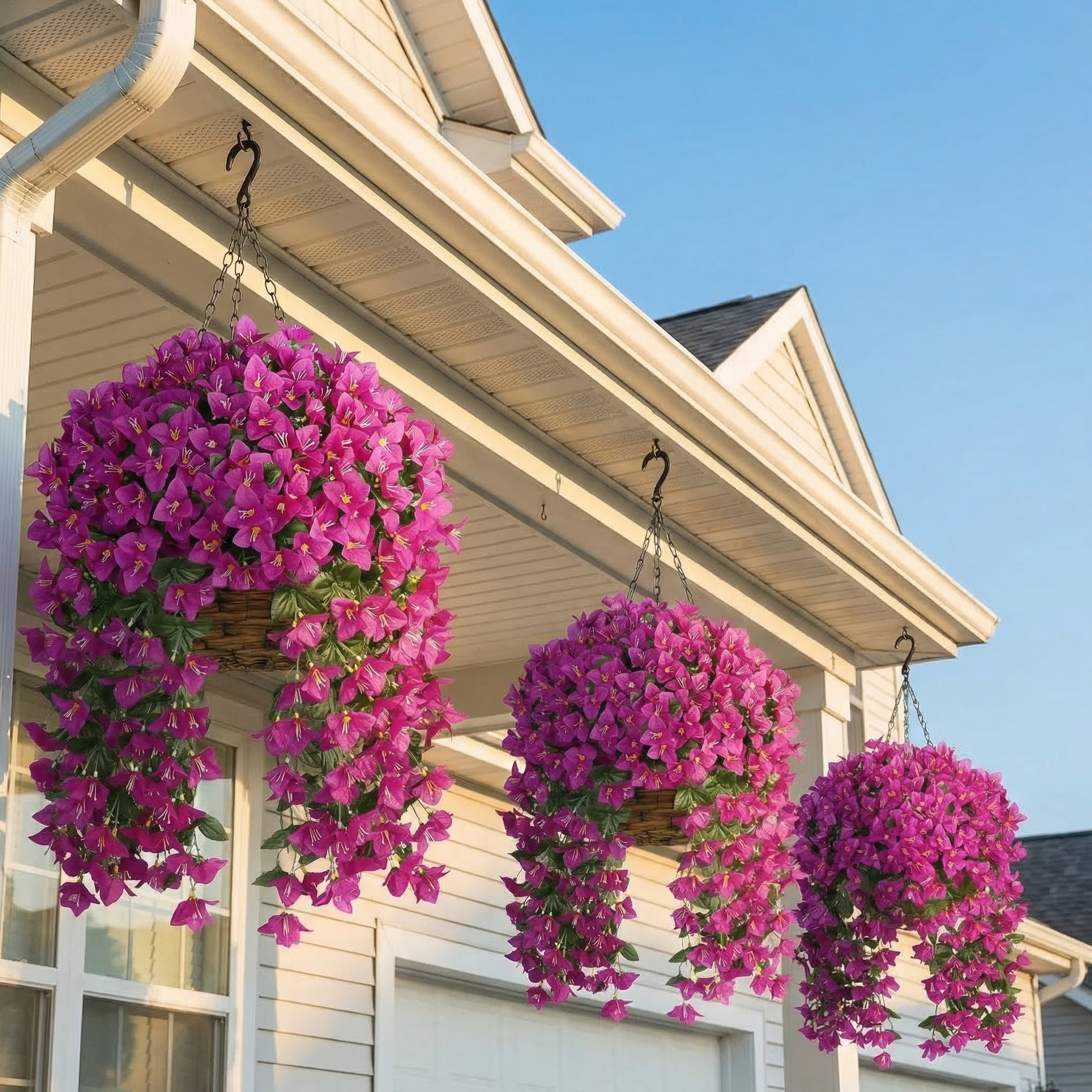 Artificial Bougainvillea Flowers – Realistic Faux Bougainvillea Vine for Outdoor & Indoor Decoration