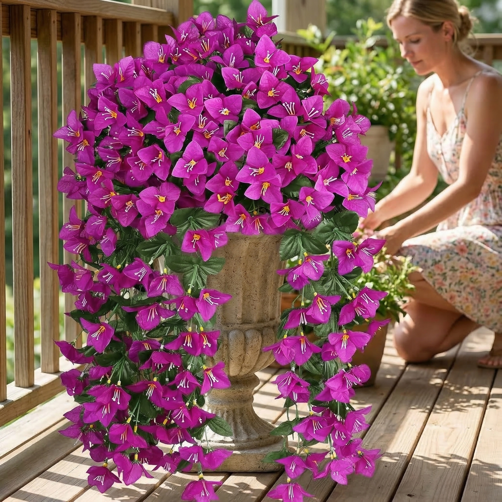 Artificial Bougainvillea Flowers – Realistic Faux Bougainvillea Vine for Outdoor & Indoor Decoration