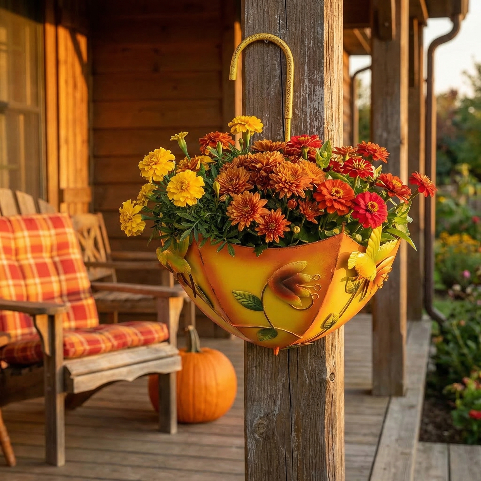 Umbrella-Shaped Wall Planter with Rotatable Handle & Drainage