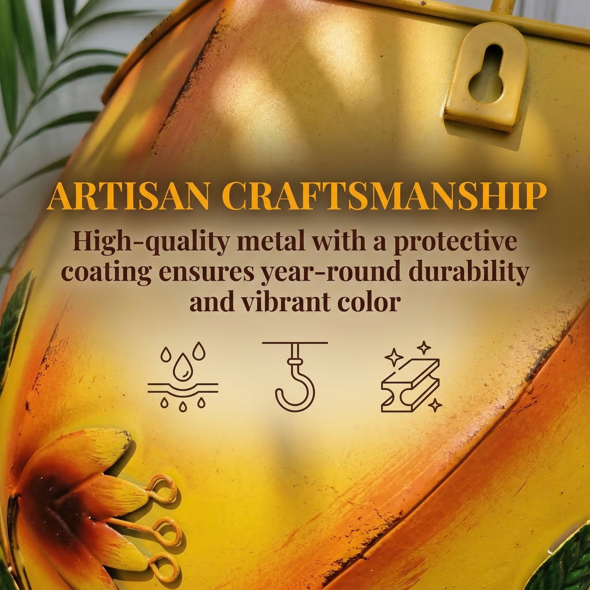 Umbrella-Shaped Wall Planter with Rotatable Handle & Drainage