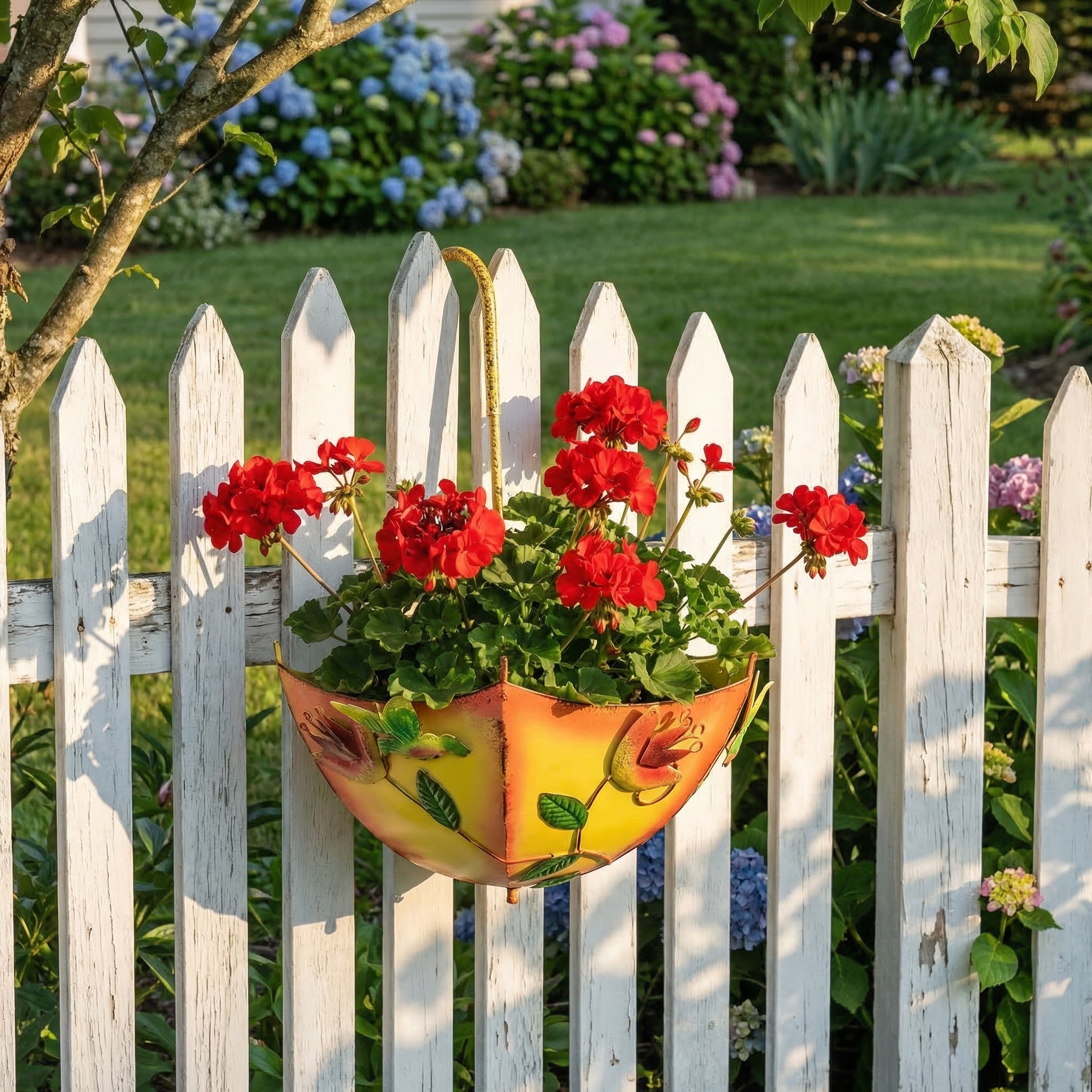 Umbrella-Shaped Wall Planter with Rotatable Handle & Drainage